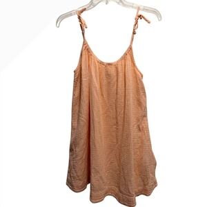 SOMA Cotton Gauze Tie Strap Tank Top Peach Size Small
